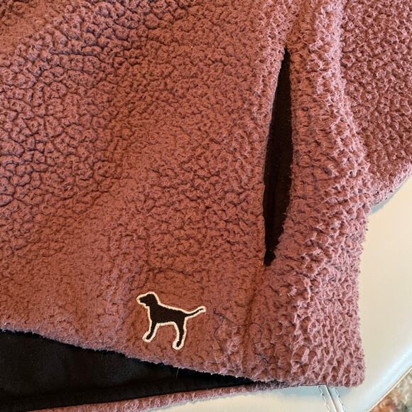 Victoria's Secret PINK Plum & Black Color Block Sherpa Zip Jacket size Large - Picture 9 of 9